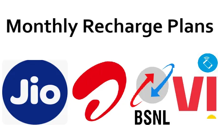 Monthly prepaid recharge plans